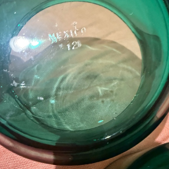 Vintage Libbey Forte Crisa Mexico Emerald Green Handles Small Casserole Dishes - Picture 5 of 10